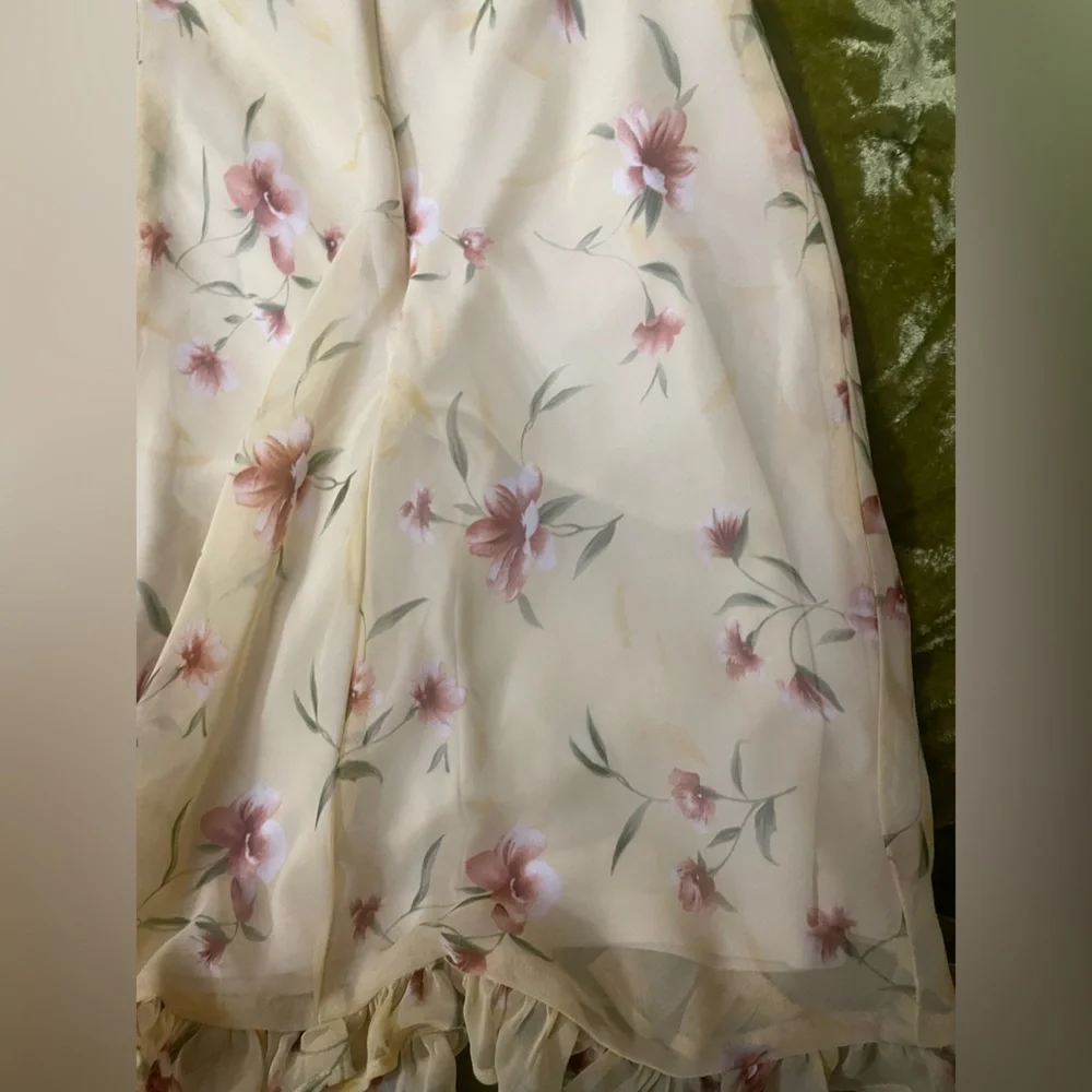 My Michelle Floral Flower yellow summer milk made dress cottage core ruffle - Picture 10 of 11